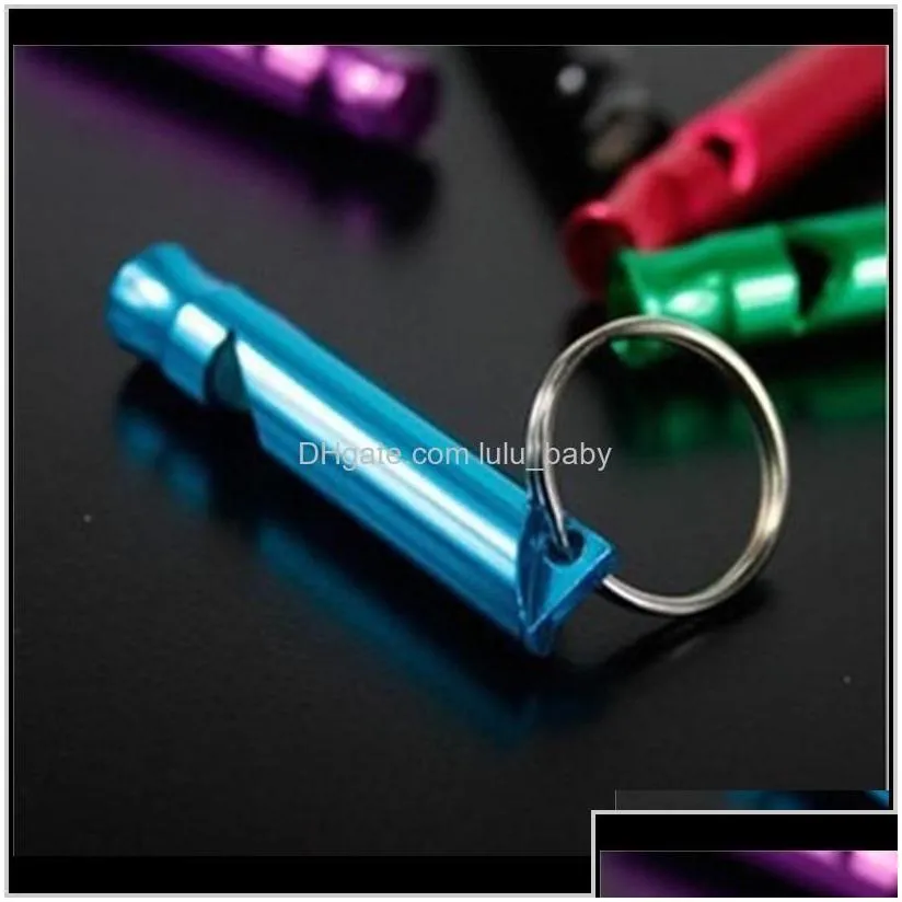 Keychains Fashion Aessoriesmix Colors Mini Aluminum Alloy Whistle Keyring For Outdoor Emergency Survival Safety Keychain Sport Camping