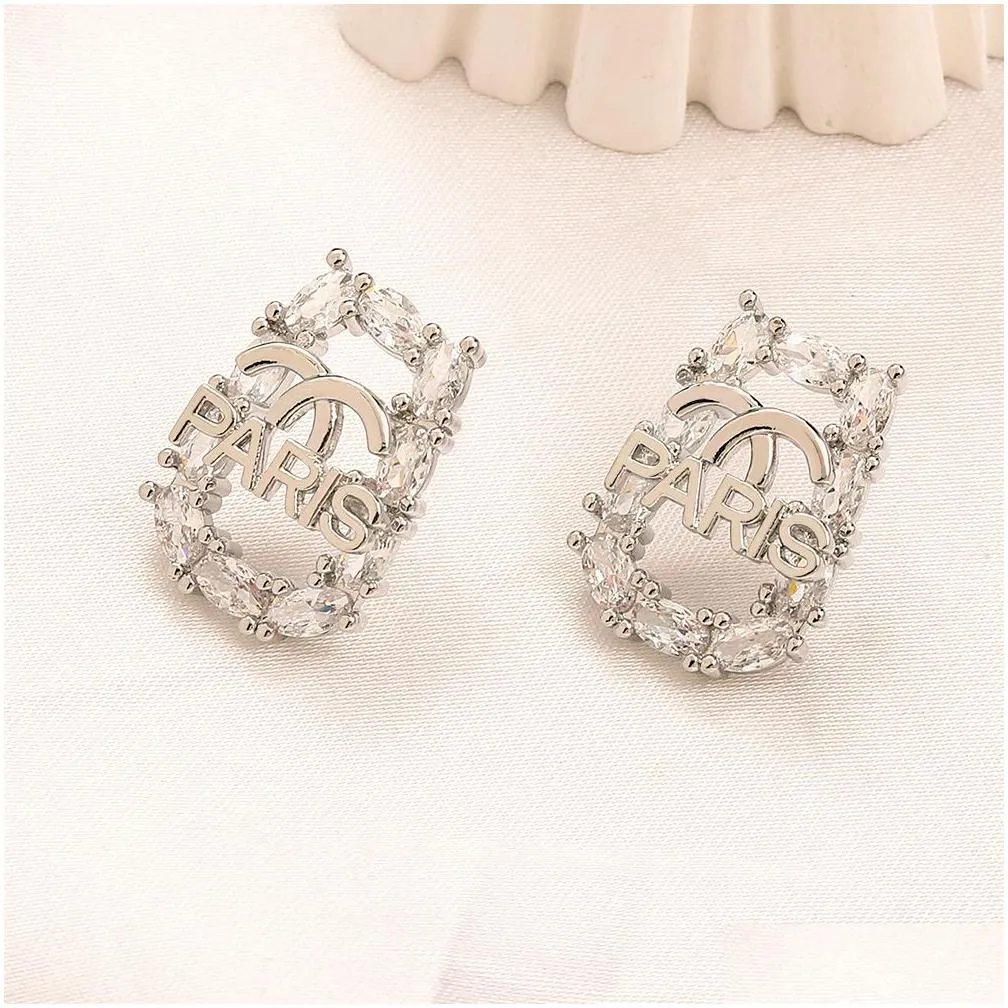 2023 spring stud earrings designer jewelry gifts diamond earrings 18k gold plated love family gathering gifts earrings luxury jewelry wholesale