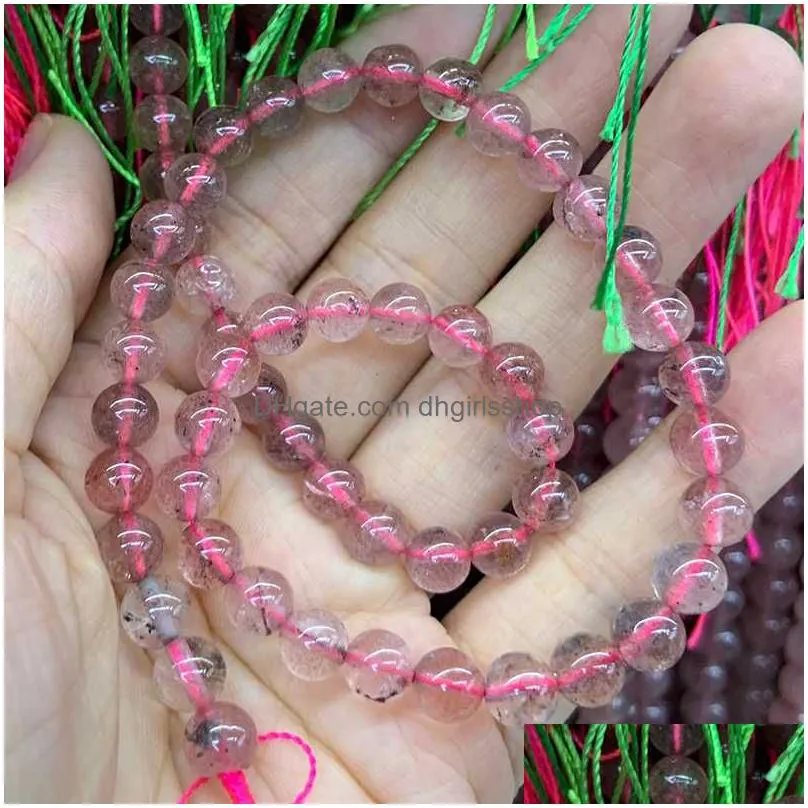 beads 4-10mm natural cherry quartzs 15`` round pink diy loose quartz for jewelry making women bracelet necklace gift