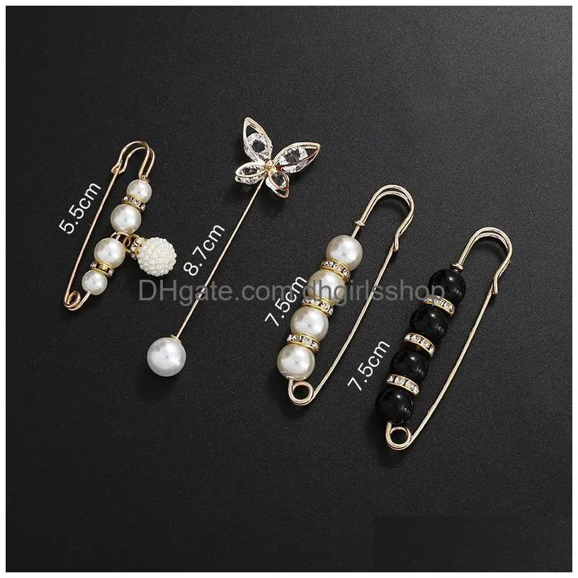 fashion big beads clothing brooches for women pearl lapel pin sweater dress brooch pins accessories