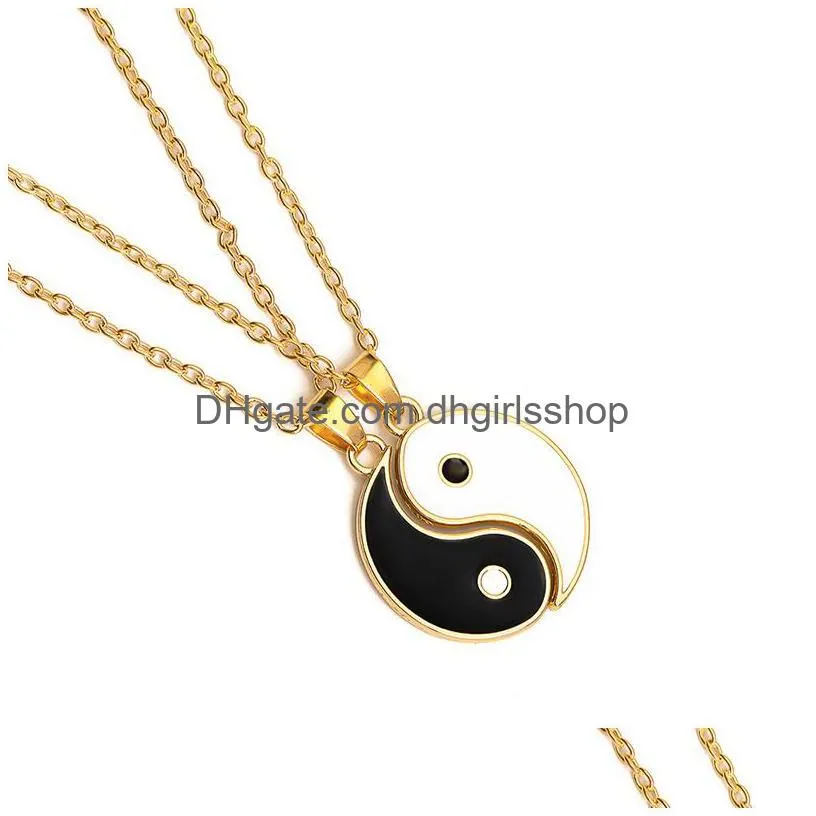 tai chi paired pendant couple necklaces for women men good friends trendy yin yang pendant necklace fashion jewelry gifts