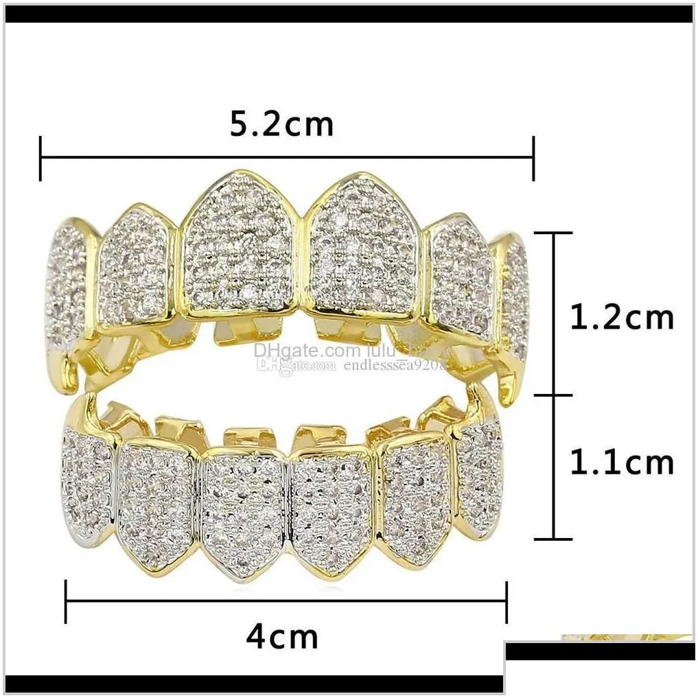 Hip Hop Braces Exotic Sentiment Environmental Hiphop Jewelry 18K Teeth Grillz Caps Brace 2 Colors Accessories Wcwhb Grills 74H6E