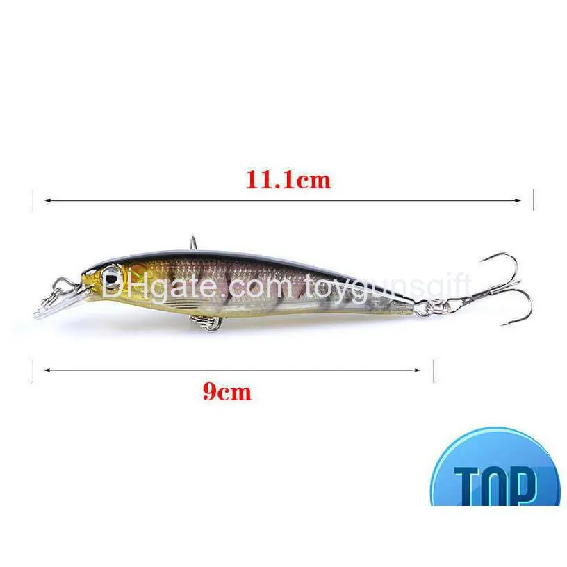 1 pcs 8.5cm 7.2g hot model fishing lures hard bait 14color for choose minnow quality professional minnow depth0.6-1.8m