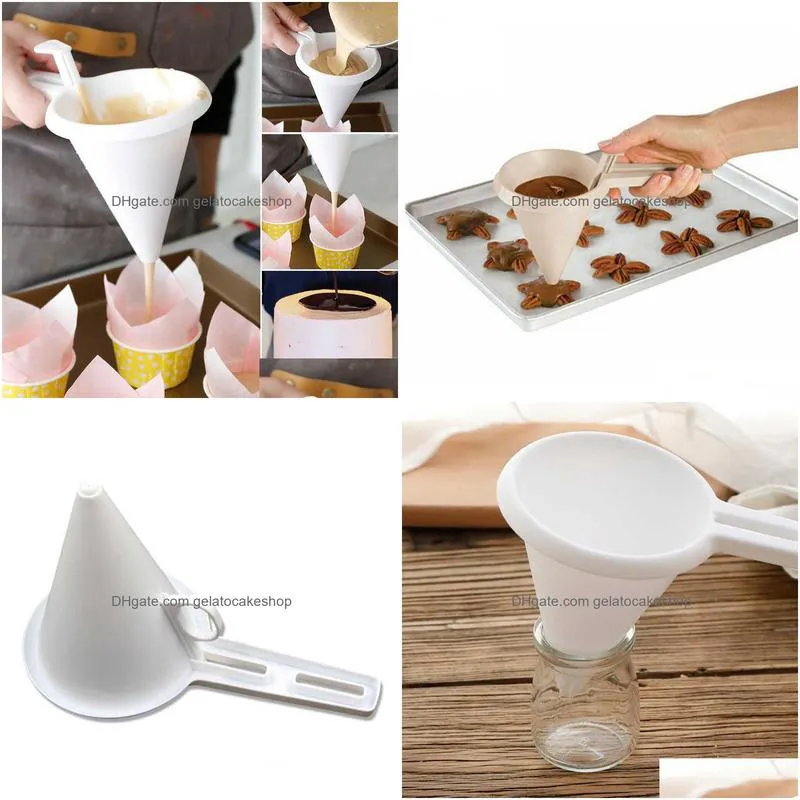  adjustable hand-hold funnel chocolate candy confectionery mold pastry cream biscuit cupcake pancake maker kitchen baking supply