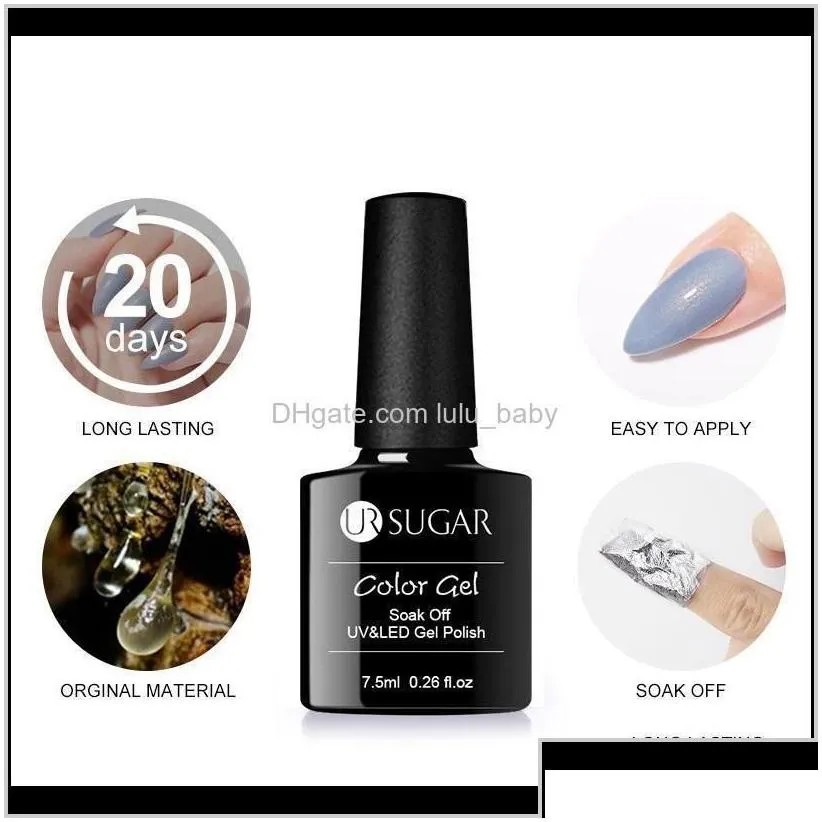 7Dot5Ml Ur Sugar Solid Color Gel Polish Uv Gel Black White Nail Art Gel Lacquer Soak Off Varnish Base Coat No Wipe Top Coat 100 Colors