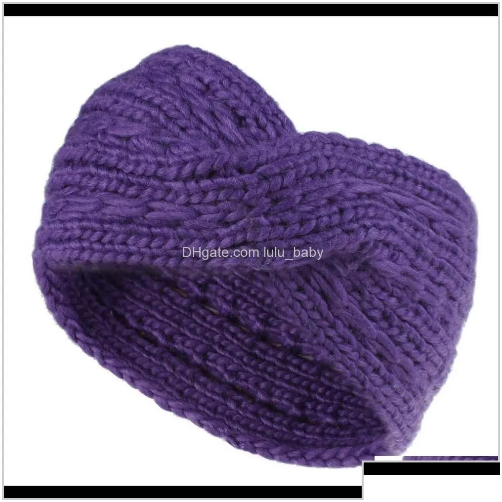 Headbands Jewelry Drop Delivery 2021 9 Color Winter Warmer Ear Knitted Headband Turban For Lady Women Crochet Bow Wide Stretch Solid