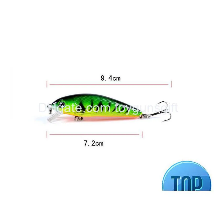 1 pcs minnow fishing lure 7.2cm 8.7g floating artificial plastic hard baits wobblers 3d eyes crank bait bass pike fishing tackle