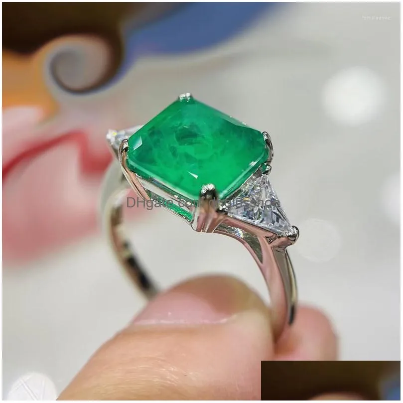 wedding rings delicado corte cuadrado lago azul verde circn anillo nupcial para mujer elegante compromiso boda joyera regalo