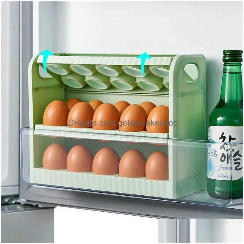  fridge egg storage box space-saving egg holder case kitchen egg organizer container box large capacity egg container bin