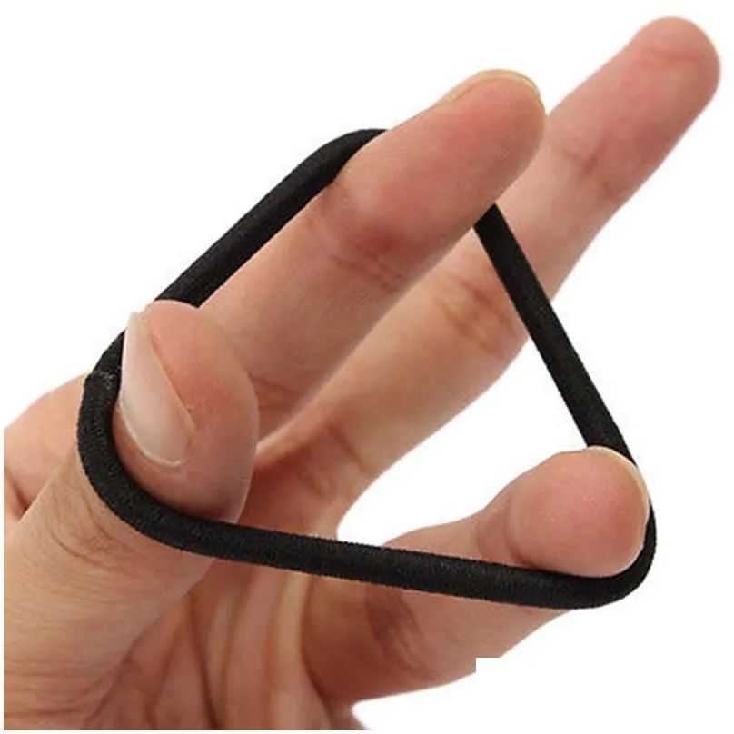 50pcs Women Elastic Hair Ties Band Ropes Rings Ponytail Holder Accessories Black