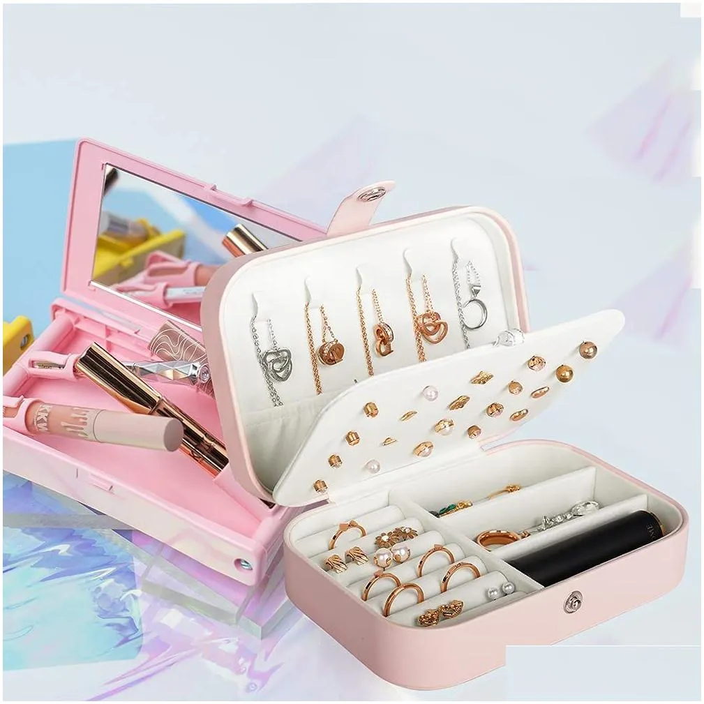 Earrings Bangle Portable Jewellery Storage Holder Display For Ring Bracelet Women Small Jewelry Box Travel Jewelrys Organizer Case Ne