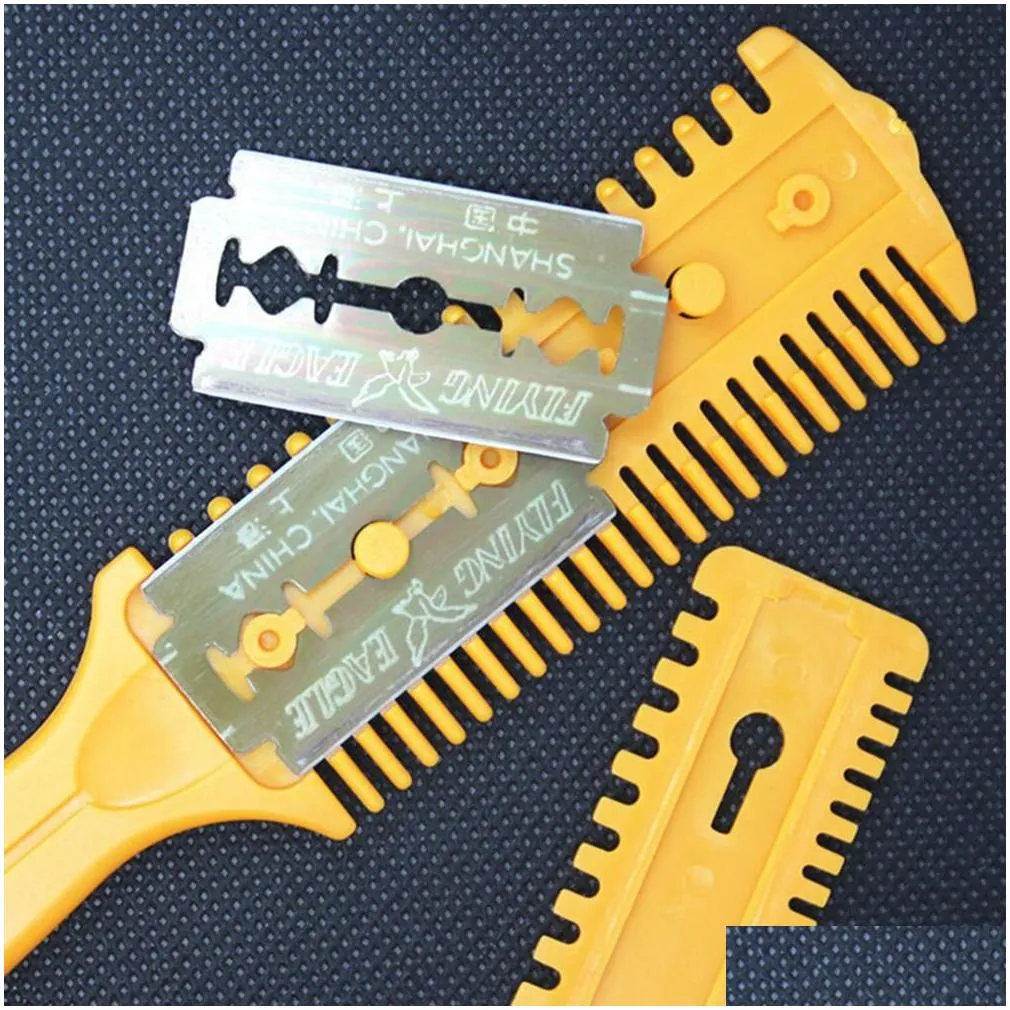 Wholesale- 1 Pc Barber Scissor Hair Cut Styling Razor Magic Blade Comb Hairdressing Tool Kit Hair Scissors