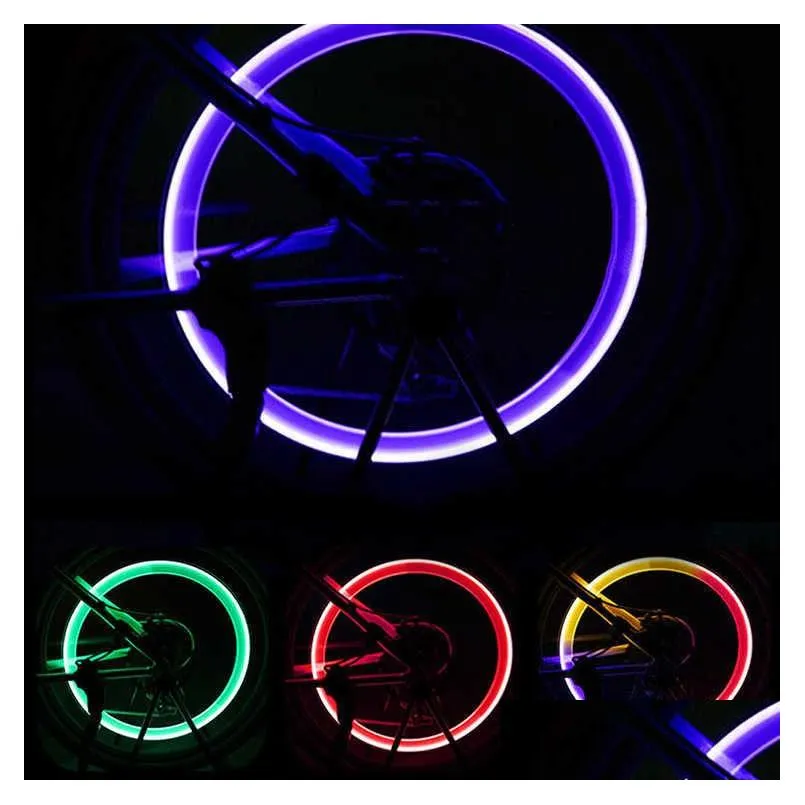 2/4pcs tire valves cap light for car motorcycle bicycle wheel tyre led colorful lamp cycling hub glowing bulb accessories