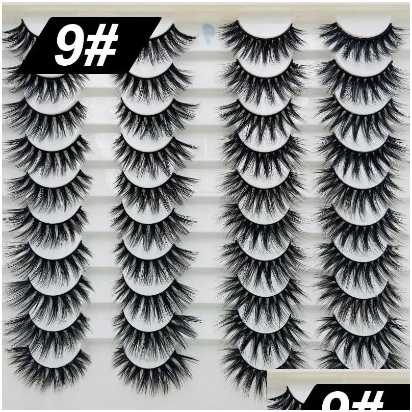 20 Pairs 3D Mink Lashes Handmade Wispy Fluffy Long Natural False Eyelashes Eye Makeup Tools Faux Eye Lashes