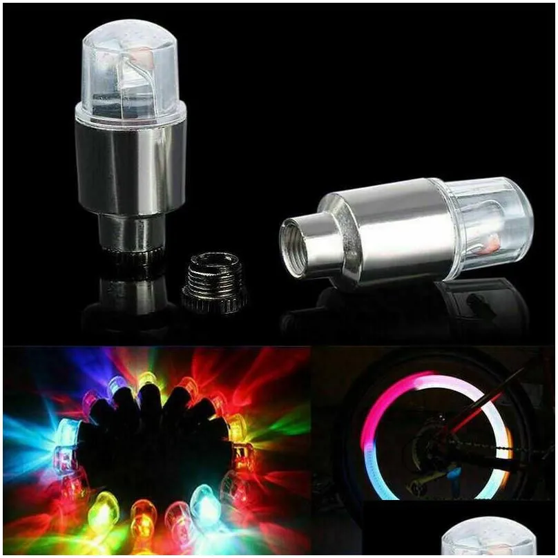 2/4pcs tire valves cap light for car motorcycle bicycle wheel tyre led colorful lamp cycling hub glowing bulb accessories