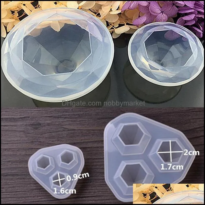 4Pc Diamond Transparent Dried Flower Decorative Uv Resin Liquid Silicone Molds For Making Jewelry Handcraft Pendant Tools