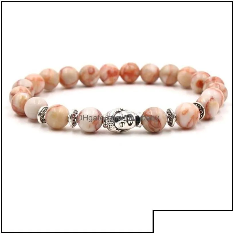 Charm Bracelets Natural Stone Bracelet Leopard Buddha Bead Drop Delivery 2021 Baby D0Y