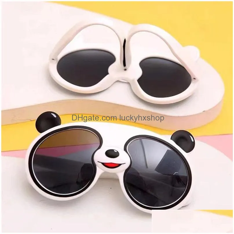cute cartoon panda shape polarized sunglasses trend kid glasses face decor childrens day gift