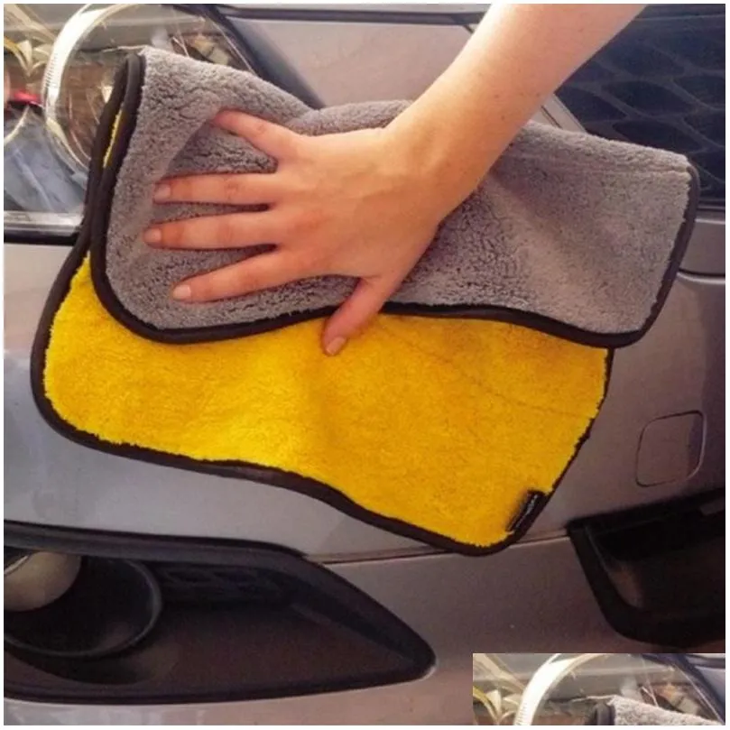 random color 45cmx38cm super thick plush microfiber car cleaning cloths car care microfibre wax polishing detailing towels