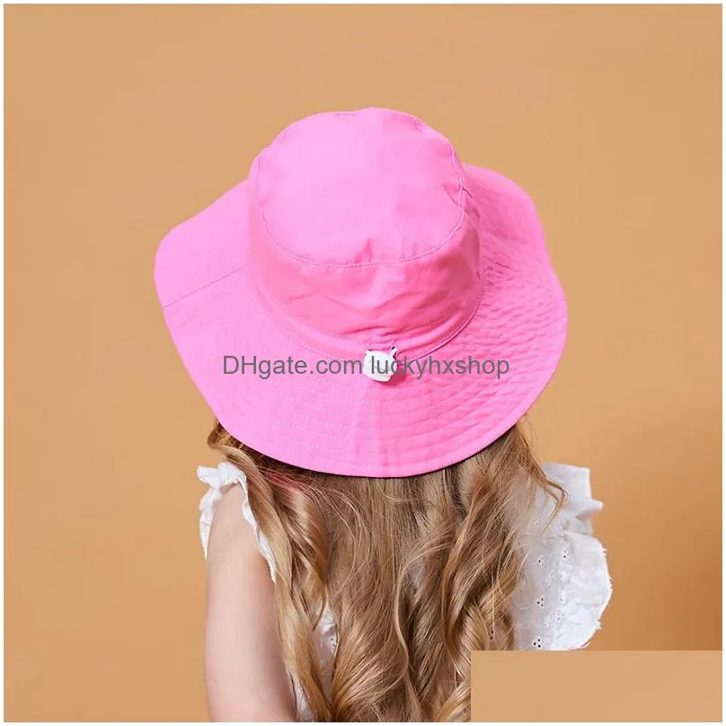 unisex cotton bucket hats baby summer sunscreen hat pure color sunbonnet fedoras outdoor fisherman stingy brim beach cap