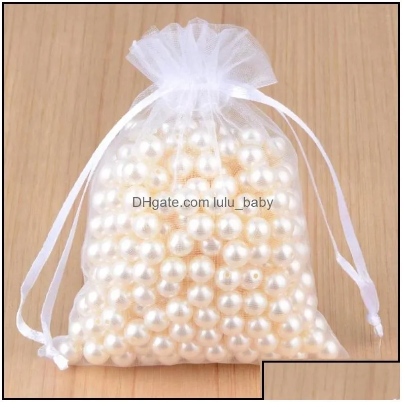 Jewelry 100Pcs Jewelry Bag Packaging Organza & Wedding Gift Pouches Display 24 Colors Bags Pouches Drop Delivery 2021 Nxfbm