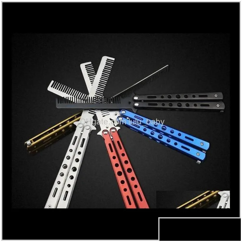 100Pcs Fashion Delicate Pro Salon Stainless Steel Folding Training Butterfly Practice Style Knife Comb Tool Jwgde Djlet