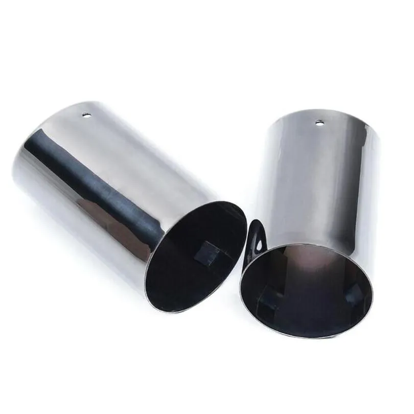 manifold parts 2pcs titanium black muffler exhaust tail pipe tip for e90 e92 325 325i 328i