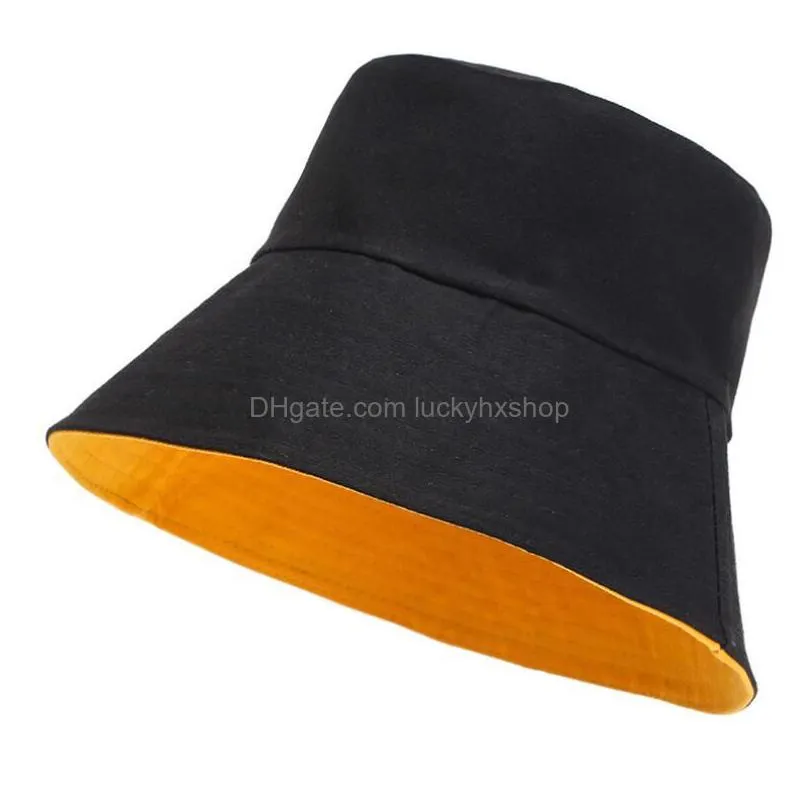 summer foldable bucket hat double-sided women outdoor sunscreen cotton fishing hunting cap men hats unisex