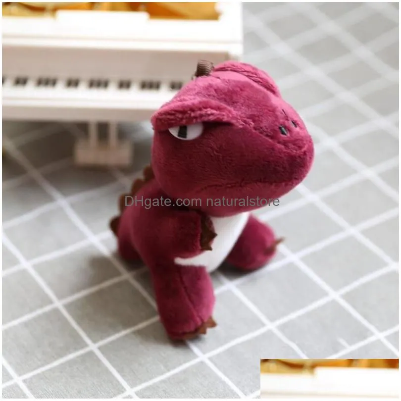 11cm plush women dinosaur keychains cute soft stuffed toothy dinosaurs toy doll small pendant dolls for kids