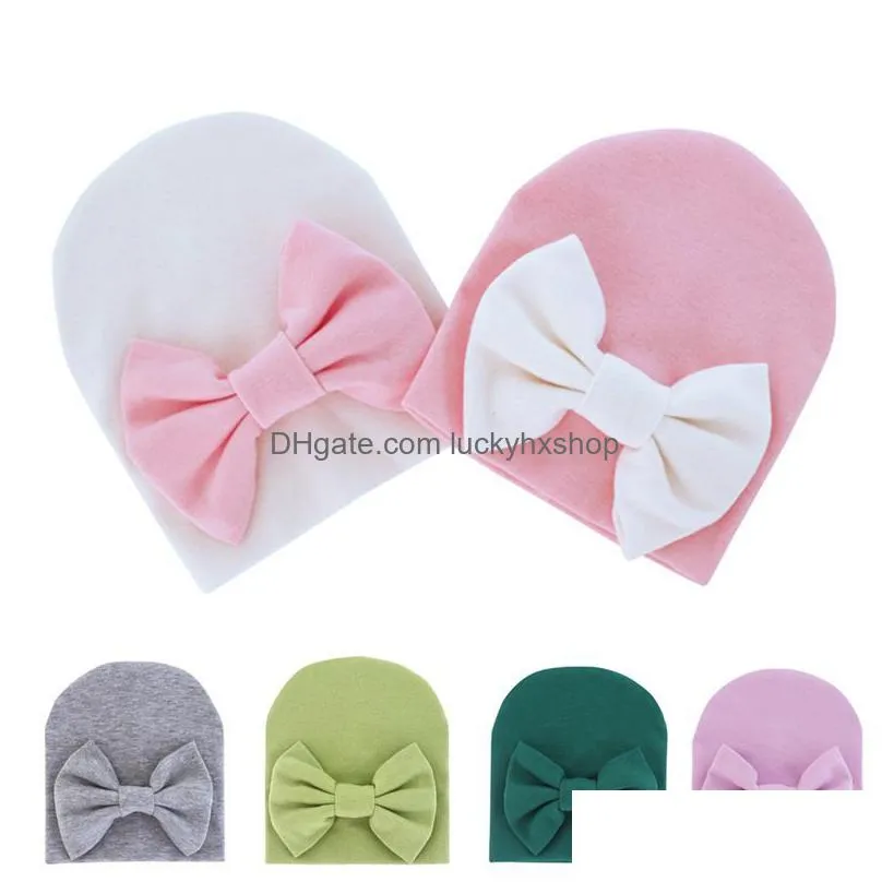 baby hat newborn beanie big bow new born photography props baby girl cap spring autumn toddler infant accessories 0-6m