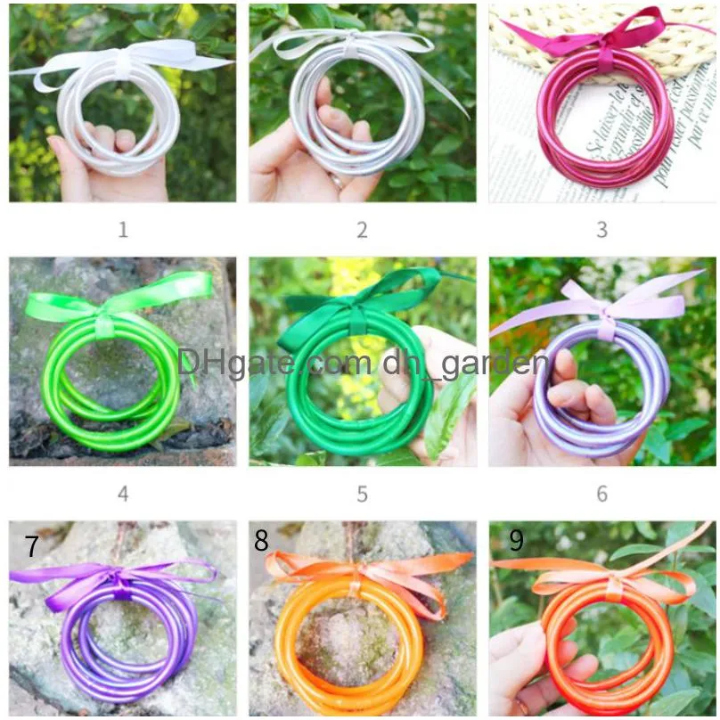 shiny colors buddhist rush sequins bracelet fine bharm girls sile plastic glitter jelly lucky charm buddha light gift multilayer 6.3cm diameter