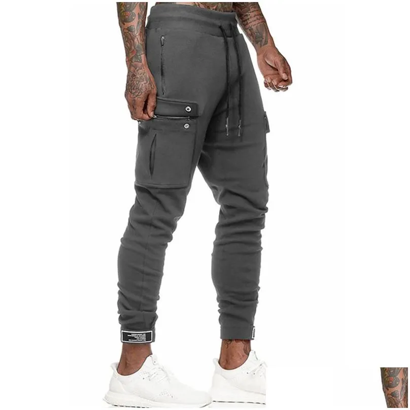 mens pants mens sweatpants for running casual side pocket men sports bodybuilding and autumn winter