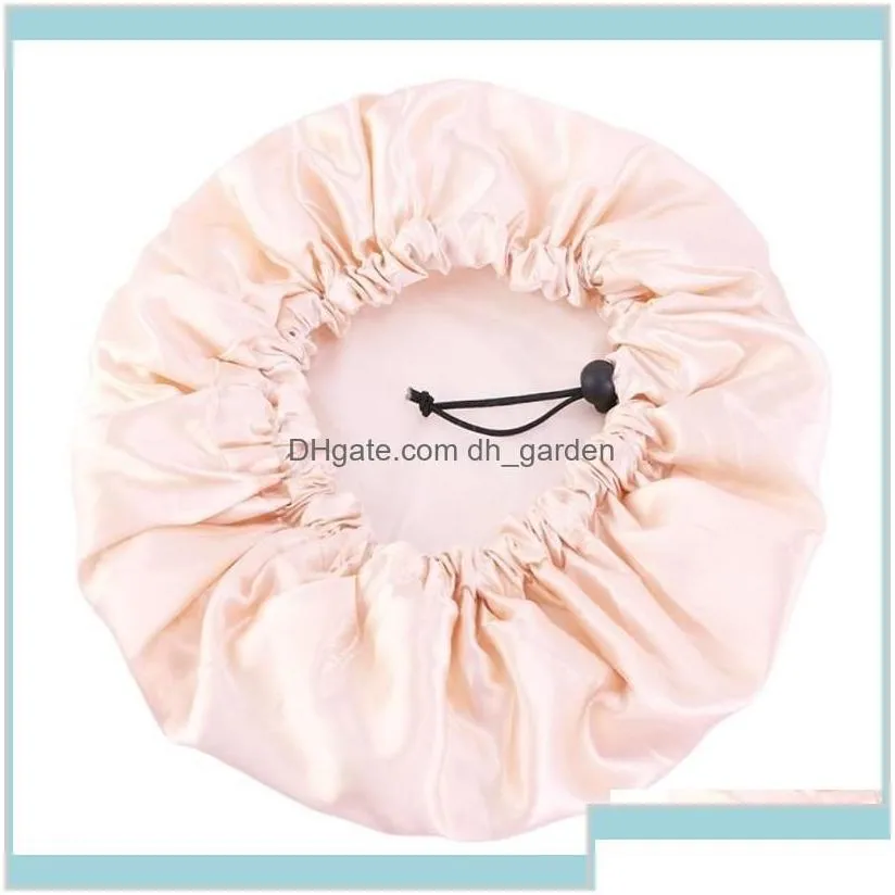 Satin Bonnet Adjust Print Large Double Layer Silky Sleep Cover Cap Night Hat Tools Ke2Hh Beanieskull Zqag4