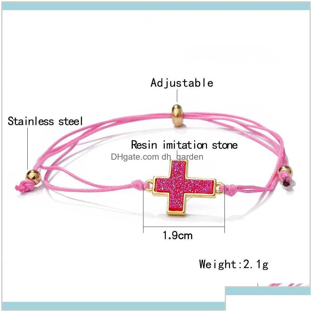 Simple Cross Bracelet Adjustable Braid Lucky String Rope For Women Men Children Handmade Jewelry Gbj1L Charm Bijdu
