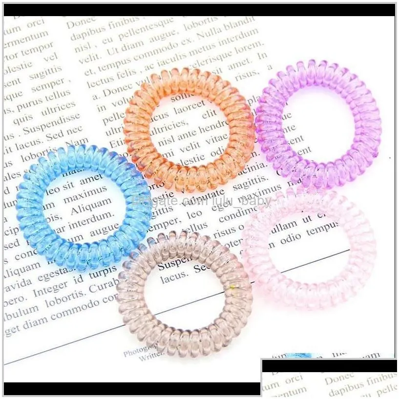 Candy Color Telephone Wire Cord Tie Girls Kids Elastic Band Ring Women Rope Bracelet Stretchy Scrunchy 7Jgiq Rubber Bands Hdb3K