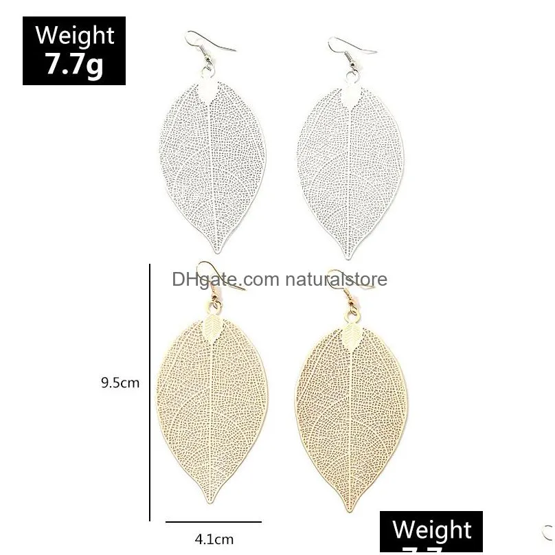 ethnic dangle drop earrings for women female fashion golden leaf earrings jewelry accessories vintage boho