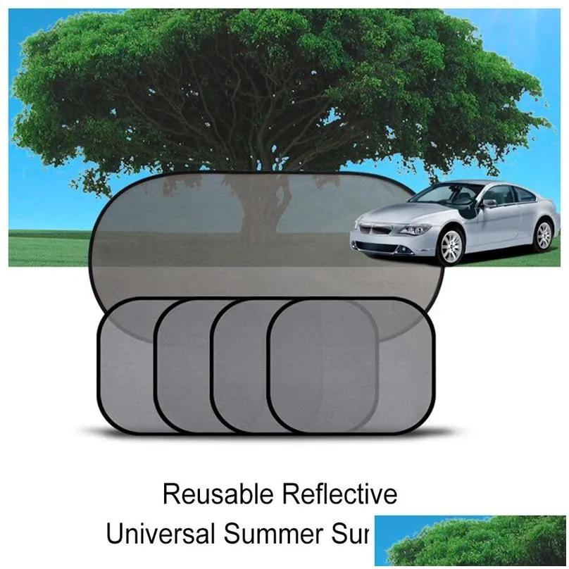 universal car sunshade covers magnetic mesh curtain breathable windscreen folding windshield auto window sun shade protector