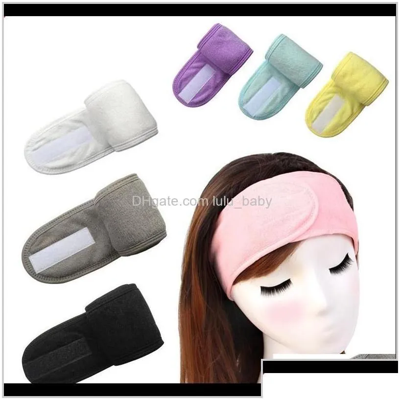 Cosmetic Wrap Tiara Turban Face Wash Adjustable Yoga Women Facial Toweling Bath Hairband Makeup Headbands Spa Salon Accessories 100Pcs