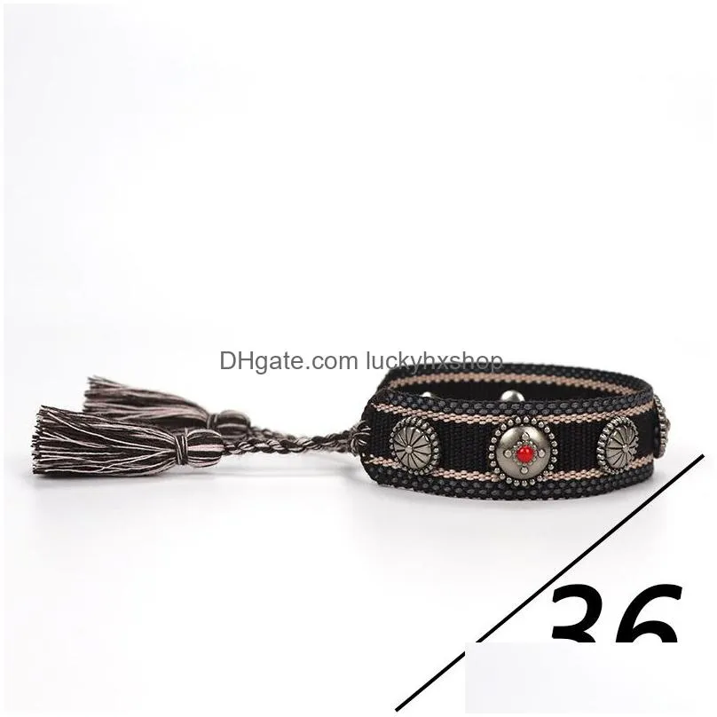 boho lucky braided bracelets for women love heart handmade adjustable woven friendship bracelet vintage jewelry gift