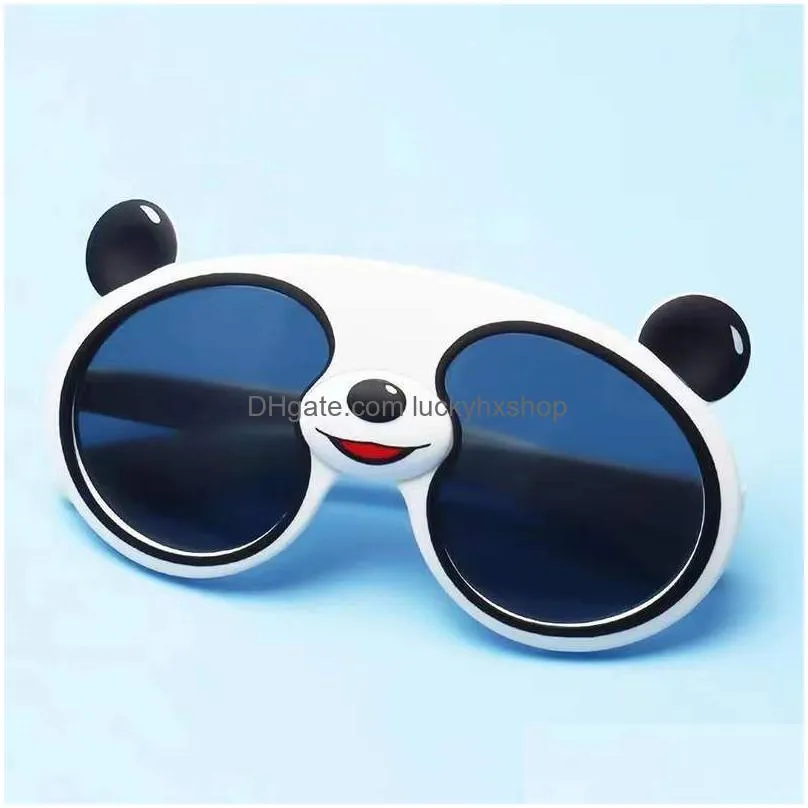 cute cartoon panda shape polarized sunglasses trend kid glasses face decor childrens day gift