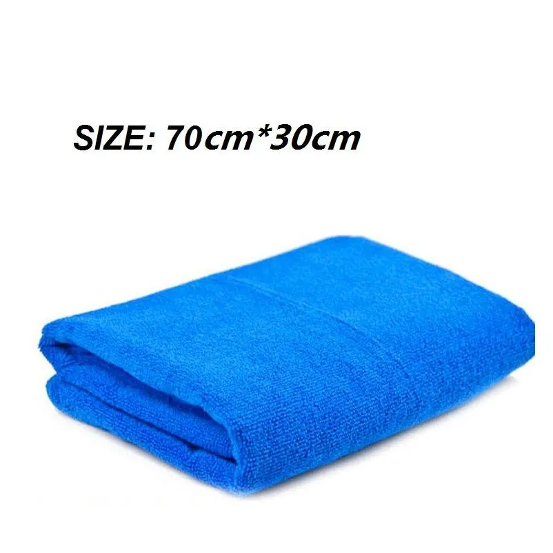 blue soft absorbent wash cloth car towel microfibre car wash cloth 70cmx30cm