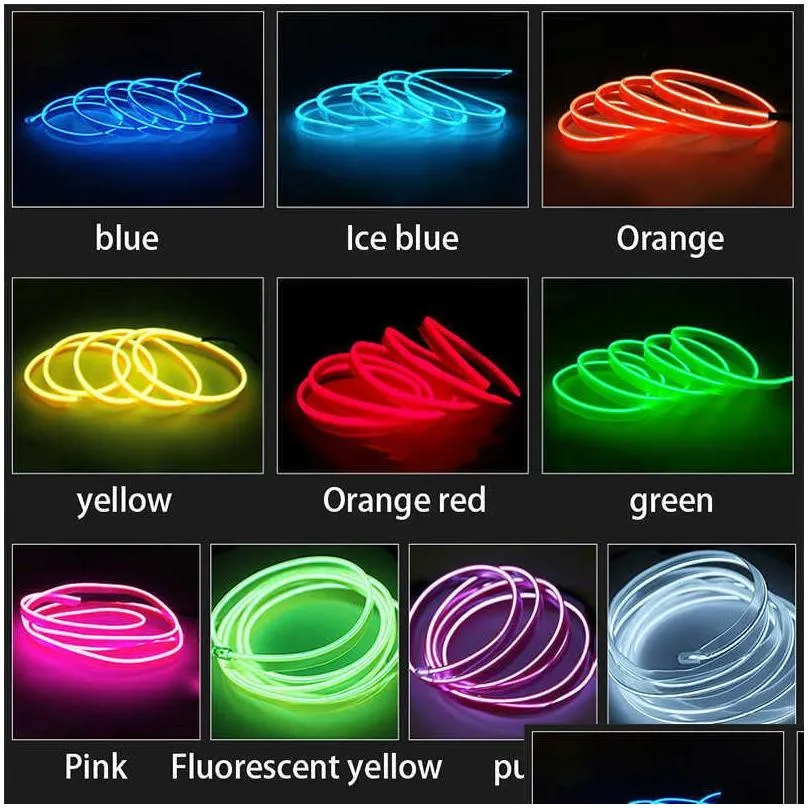  10m automobile atmosphere lamp car interior lighting led strip decoration garland wire rope tube line flexible neon light usb