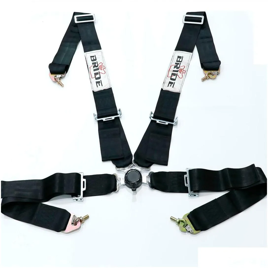 universal 3inch 4 point bride black racing seat belt harness camlock shoulder quick release locking