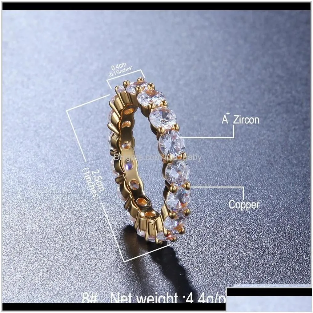 Mens Hip Hop Jewelry Iced Out Diamond Wedding Engagement Luxury Designer Love Gold Rapper Fashion Hiphop Thzvt With Side Stones 07Xy9