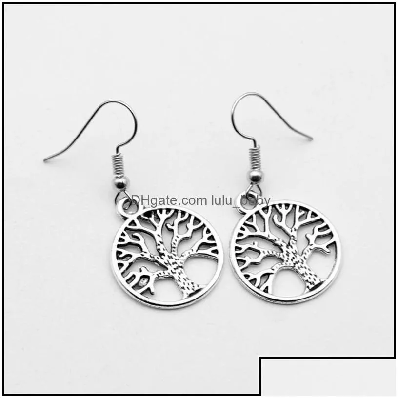 Dangle Chandelier Earrings Jewelry Tree Of Life Hollow Trees Eardrop Sier Plated Retro Fashion Lady Big Earring 0 8Zk J2B Drop Delivery