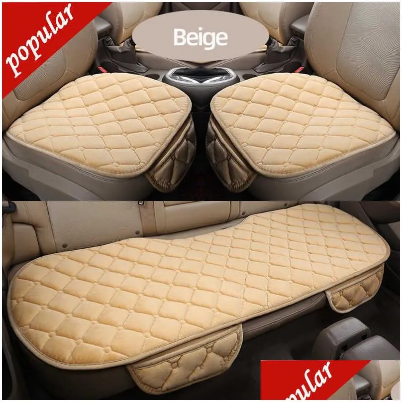 car seat cover car accessory front rear flocking cloth winter warm cushion breathable protector mat pad universal auto interior