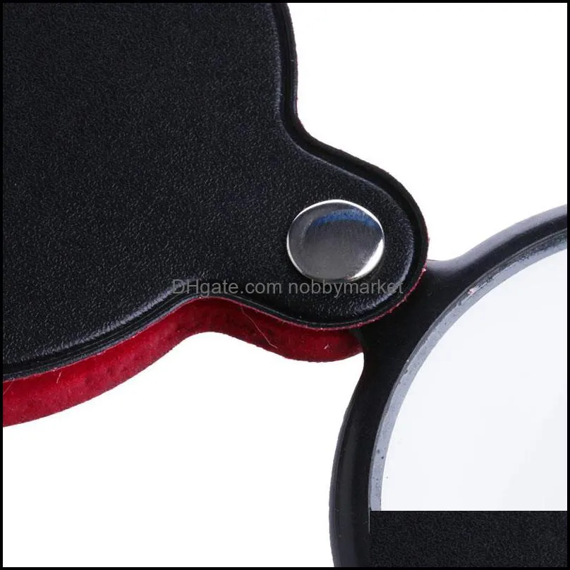 Portable Mini Black 50mm 10x Hand-Hold Reading Magnifying Magnifier Lens Glass Foldable Jewelry Loop Jewelry Loupes KKA1973