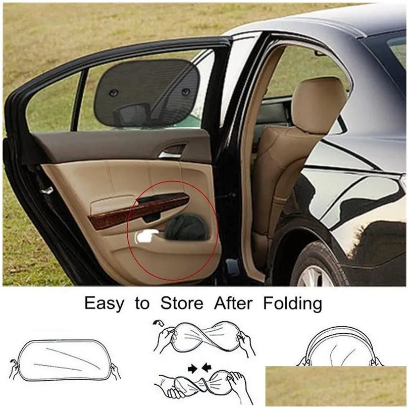 universal car sunshade covers magnetic mesh curtain breathable windscreen folding windshield auto window sun shade protector