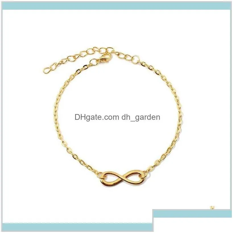 Ready Stock Fashion Personalized Infinity Couple Simple Number 8 925 Silver Plated Chain For Womens Hfqsl Charm Bracelets Yum9S