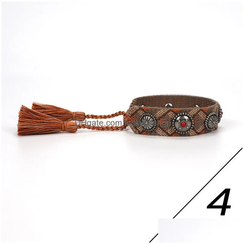 boho lucky braided bracelets for women love heart handmade adjustable woven friendship bracelet vintage jewelry gift